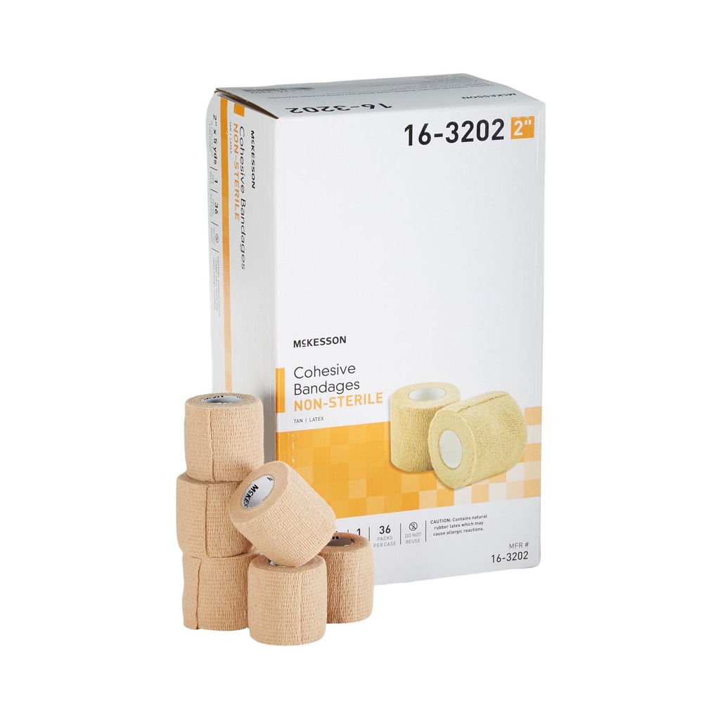 Cohesive Bandage McKesson 2 Inch X 5 Yard Standard Compression Self ...